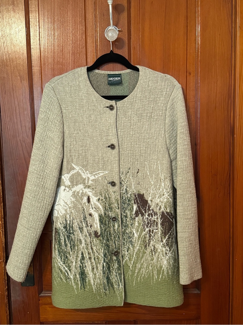 Geiger of Austria Wool Coat with Horse Motif